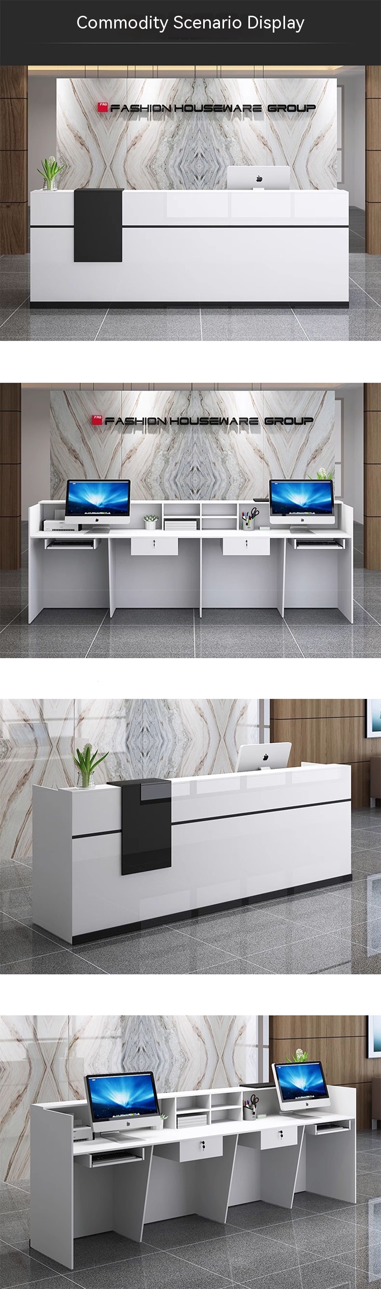 Front Desk Reception Consultation Customizable Simple Bar Cabinet for Company Cashier