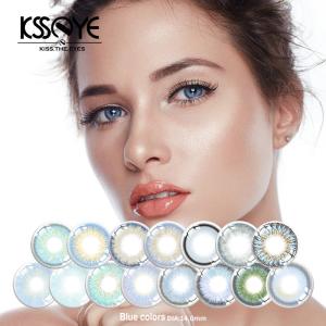 China Oem Cosmetic Tricolor Blue Cosplay Contacts Lens 1 Year Without Power PP blister wholesale