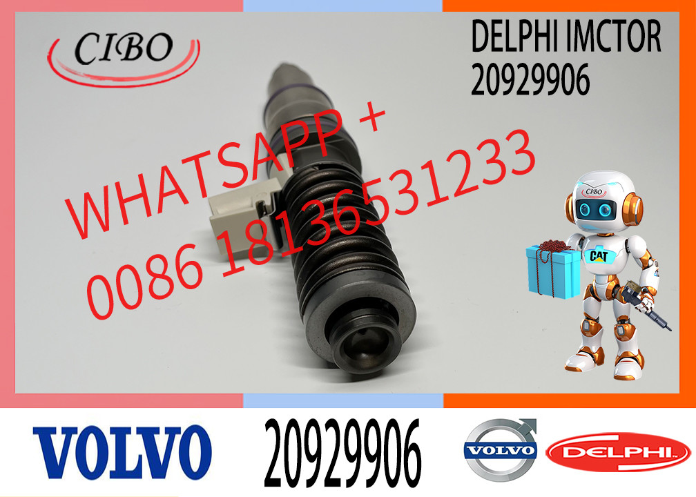 Fuel Injector 20929906 BEBE4D14101 20780666 For VOL-VO Excavator D16 A40E A40F A45G EC700B EC700C EC750D L350F L350H