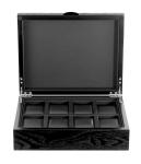 8 Slots Black Lacquered Nature Veneer Wooden Watch Box in Stocked