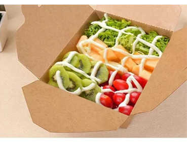 Custom Logo Disposable Kraft Paper Food Packaging Lunch Box Food Grade For Take Away