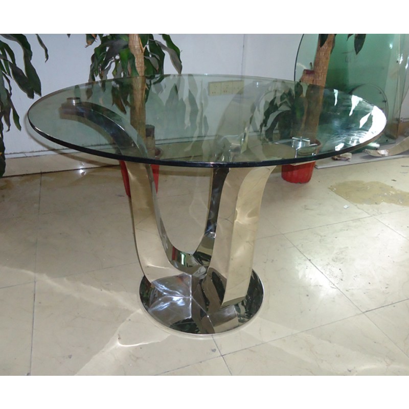 Antique Glam Silver Luxury Modern Dining Tables D150XH75 Glass Top Dining Table