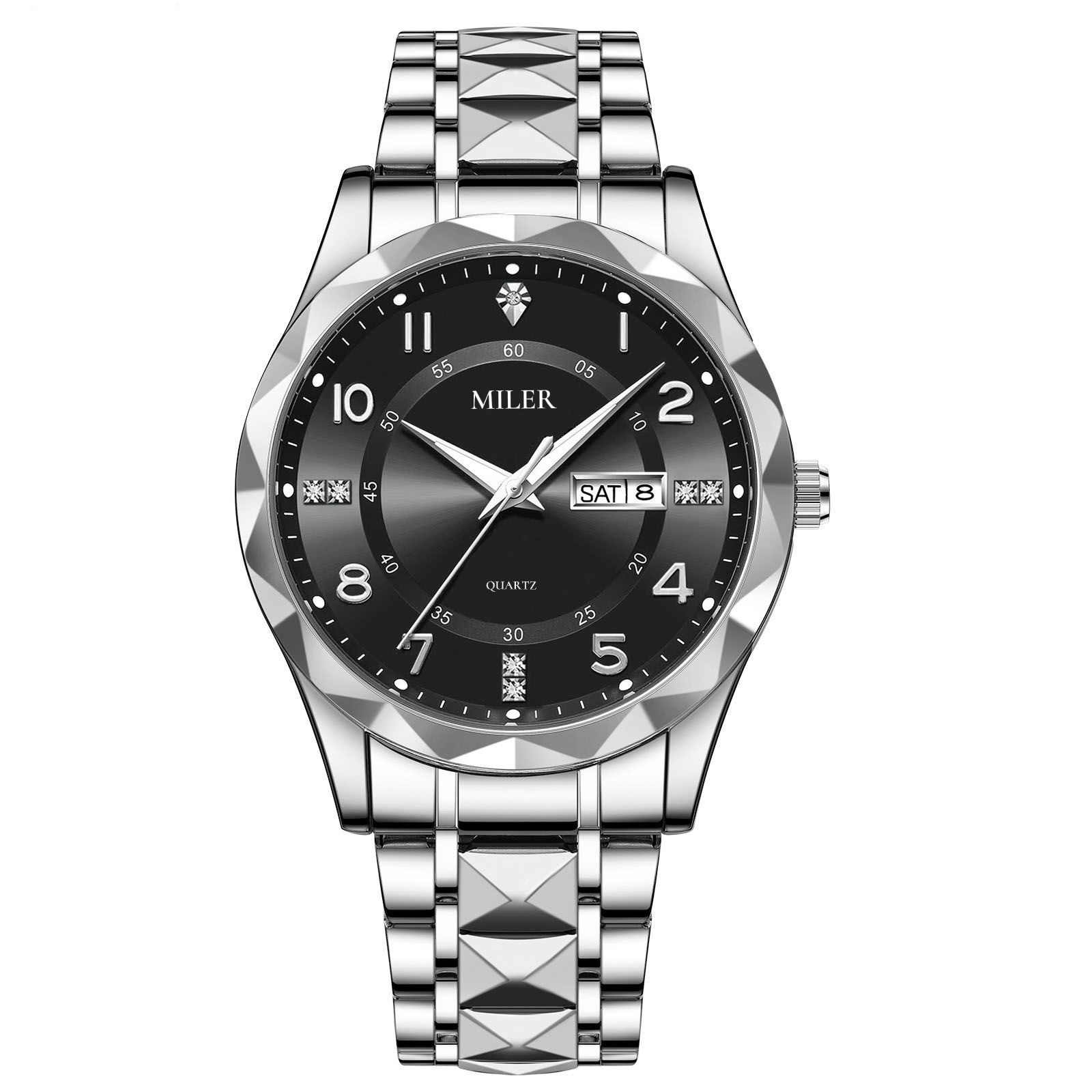 Waterproof Digital Sport Watch Stainless Steel Strap Watch With Quartz Movement