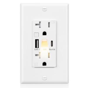 China Convenient USB Charging Outlet with Light 2700K 5V 4.2A wholesale