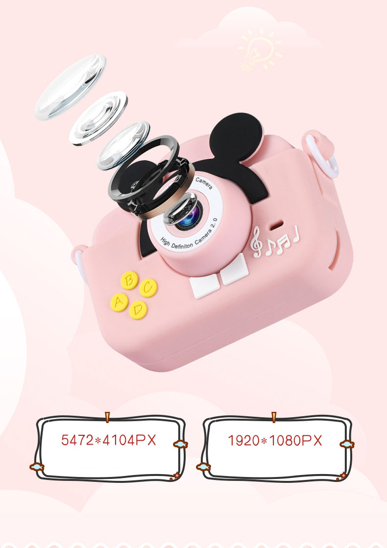 Playing Camera for Age 3-12 32GB SD Card 1080P Video Recorder 2 Inch IPS Screen