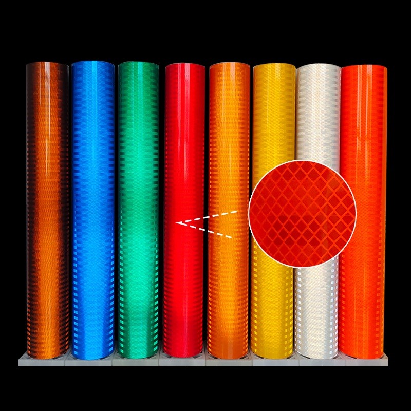 White Yellow Red Green Blue Orange Colorful Prismatic Reflective Sheeting Film For Road Traffic Signs