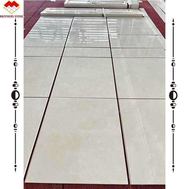 Big Slab Emperador Marble Wall Panel Design Carved Column for Cream Beige Marble Slab