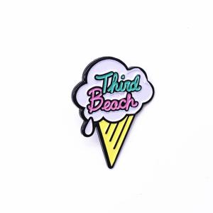 China 1 Inch Cute Ice Cream Lapel Pin , Gold Silver Hard Soft Enamel Badges wholesale