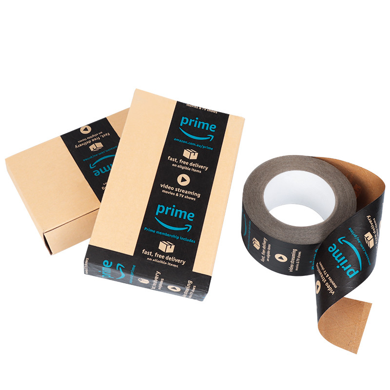 Customized Biodegradable Packing Logo Design Tape Eco Friendly Fragile Parcel Packaging Kraft Paper Gum Tape With Logo