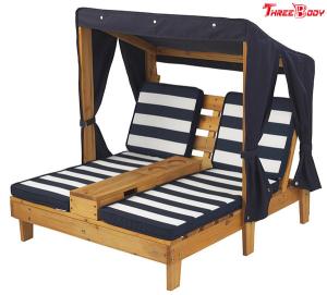 China Wooden Outdoor Double Chaise Lounge , Backyard Lounge Chairs Weather Resistant wholesale