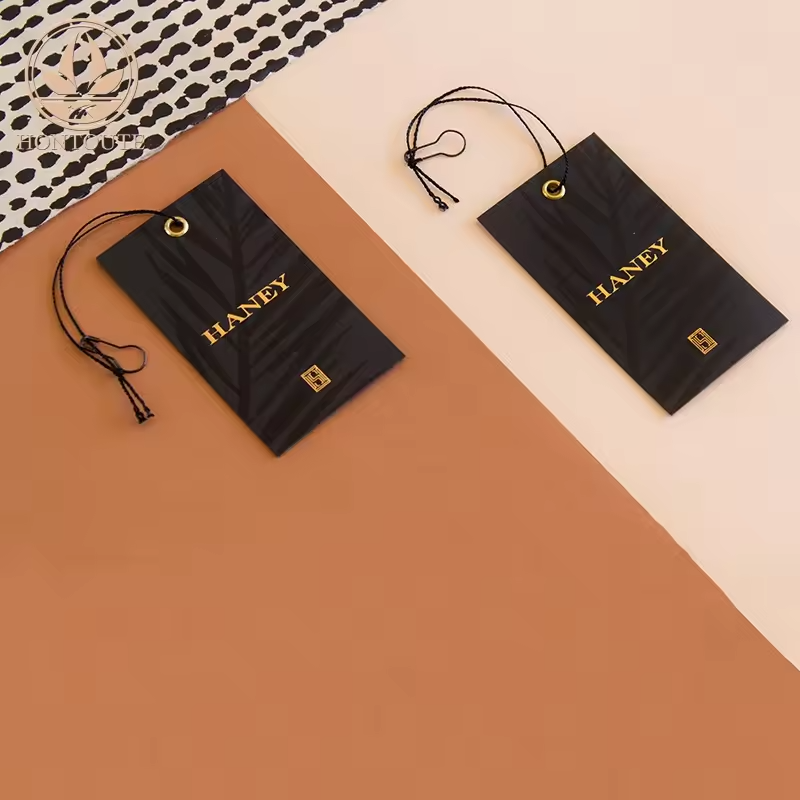 Black Embossed Clothing Labels Eco Friendly Luxury Printed Custom Label Tags For Clothing