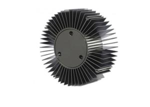 70 W Round Extruded Auminum Led Heatsink With Black Anodizing