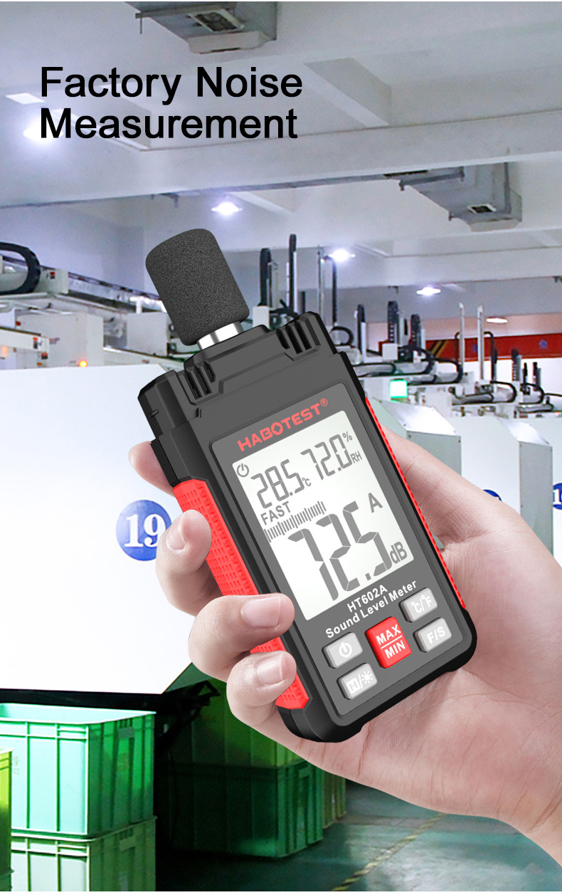 HT602A Sound Level Meter Digital Handheld DB Meter Sonometros Noise Audio Level Meter 30-130dB Decibels Mini Sound Meter