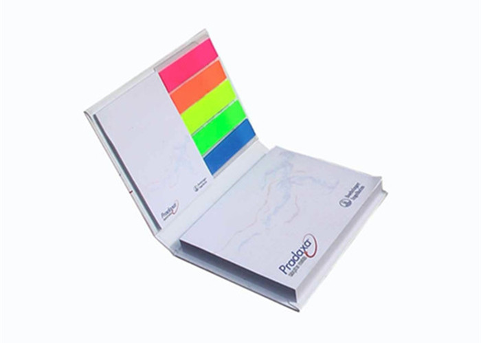 Hardcover Post Its Notes with Custom Self-adhesive Sticky Notes and Colorful Strips