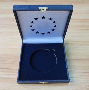 China Plastic Badge Boxes, wrapped in Leatherette Paper wholesale