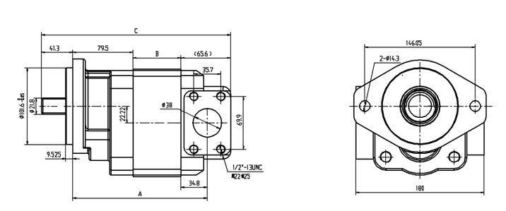 Direct Black Parker P330 Series P315 P330 P350 P365 Hydraulic Rotary Pump Gear Pumps
