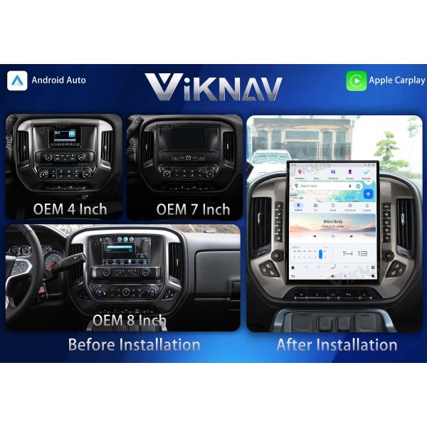 VIKNAV 15.6'' Car Radio For Chevrolet Silverado / GMC SIERRA 2014-2018 （Sliver）