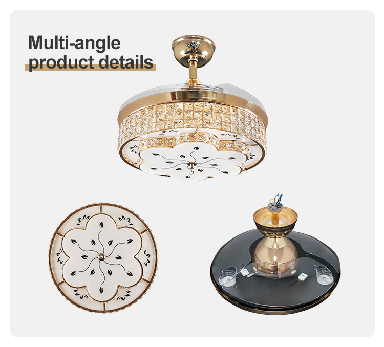 3000K Color Temperature 42 Inch LED Ceiling Fan with Hidden Blades and Design