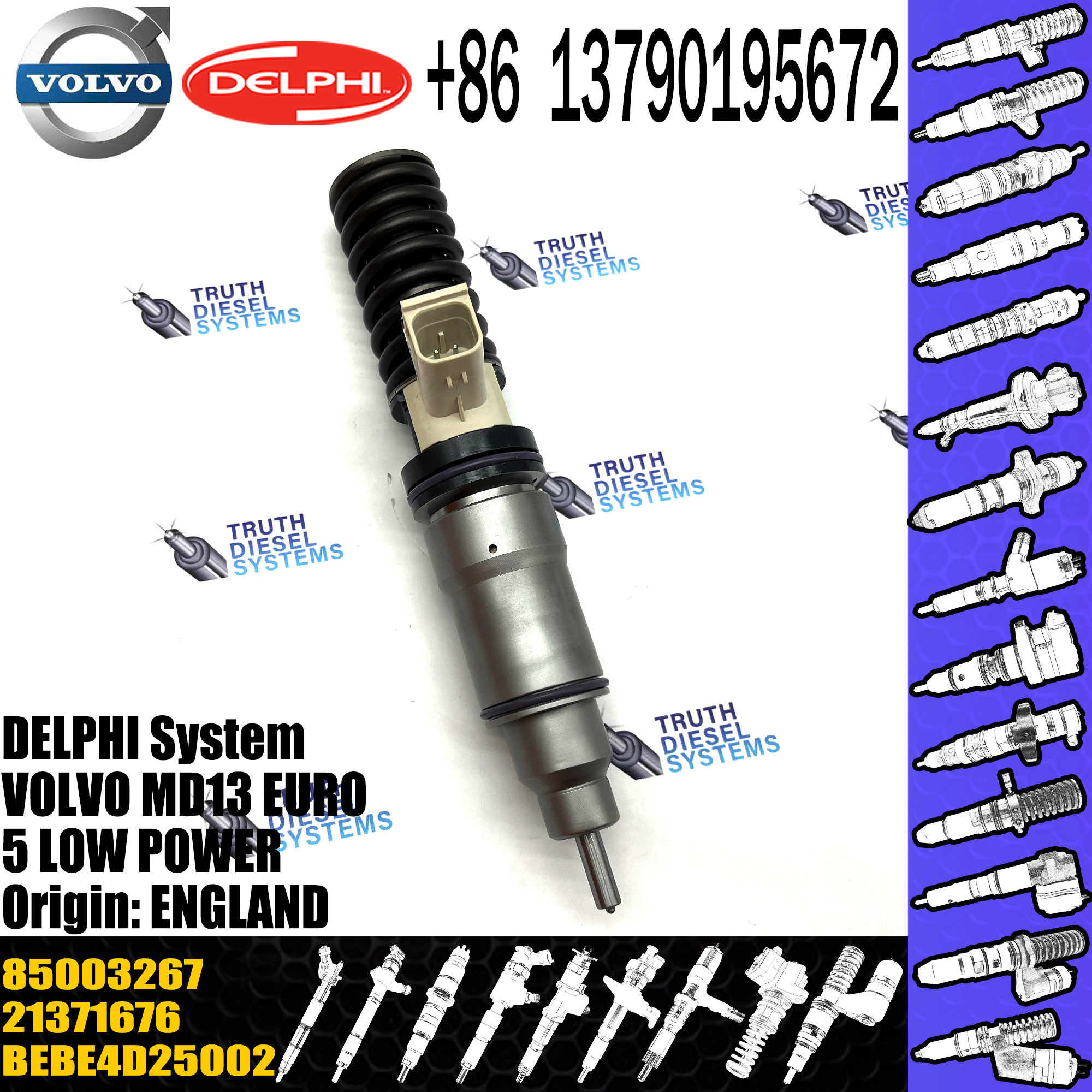 High Quality Diesel Fuel Injector 21371676 7421340615 21340615 85003267 BEBE4D25002 For VOL MD13 EURO 5 MED POWER