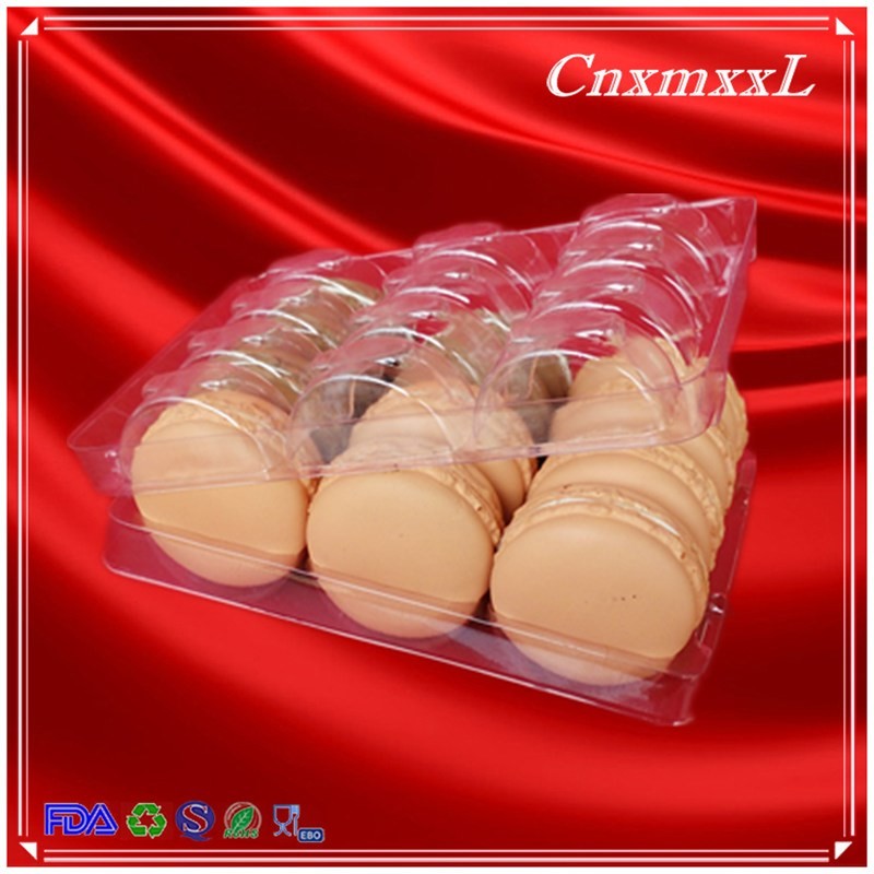 Square Folding Plastic Macaron Packaging 12 Pack Macaron Blister Tray