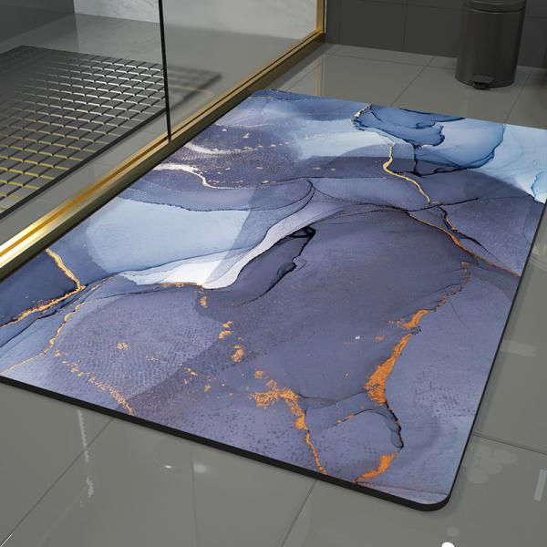 Fast Water Drying Stone Bath Mat with Customized Color and Absorbent Hard Shower Rug