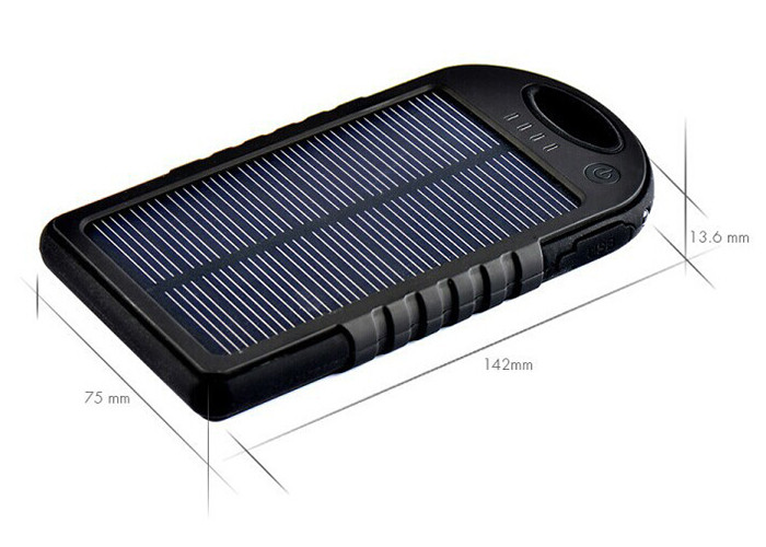 Laser Logo Yellow Solar Powered Portable Charger 6000mAh Bettery Capacity