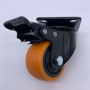 China 2'' 50mm Furniture PU Caster Wheel with Lock Brake wholesale