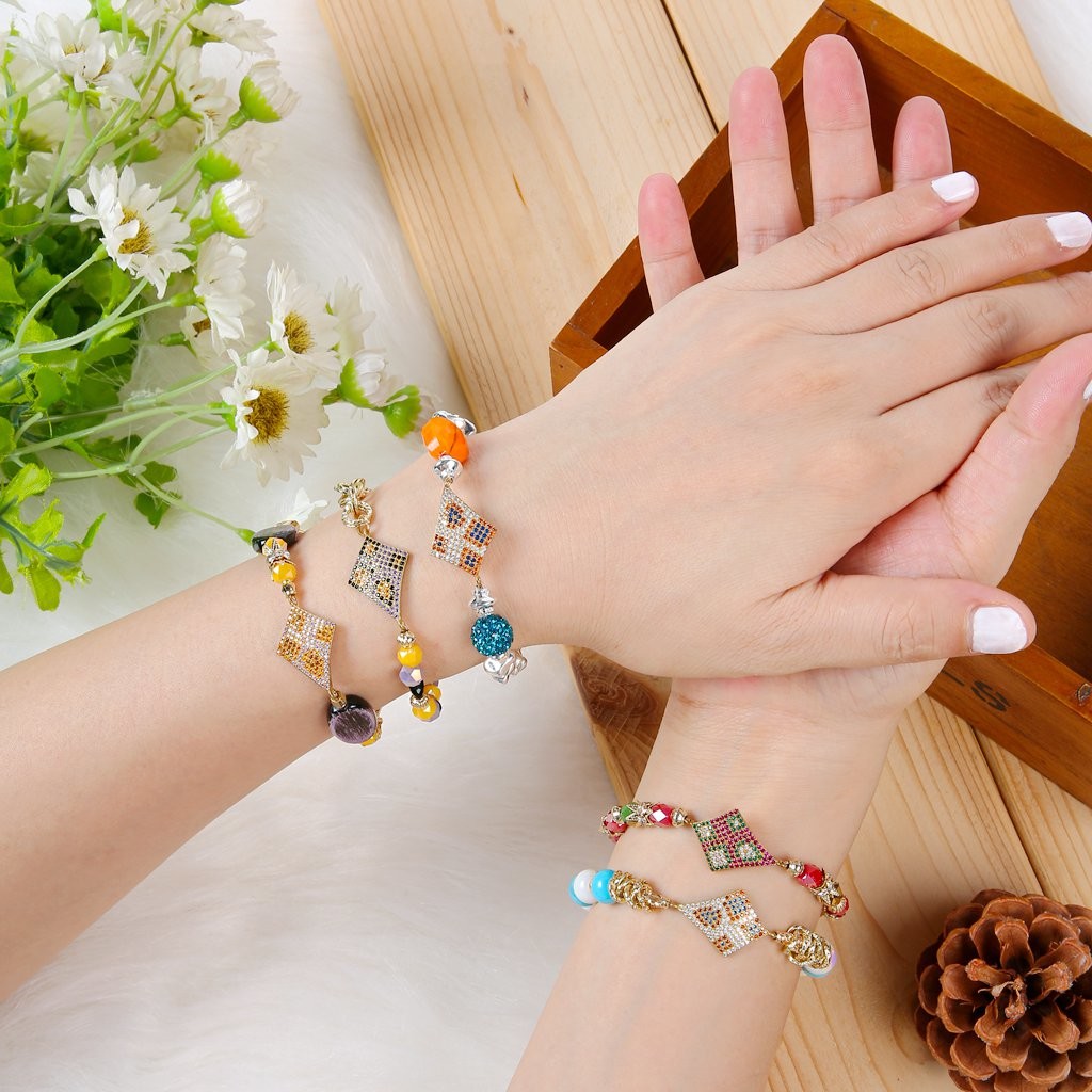 Leopard Zircon Connector Fort Beads Bracelet Christmas Matched