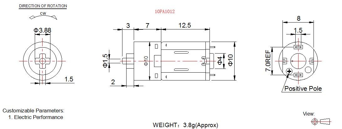 Low Noise Micro Gear Motor , 10mm 12mm Planetary Gear Motor 12v For Small Smart Lock