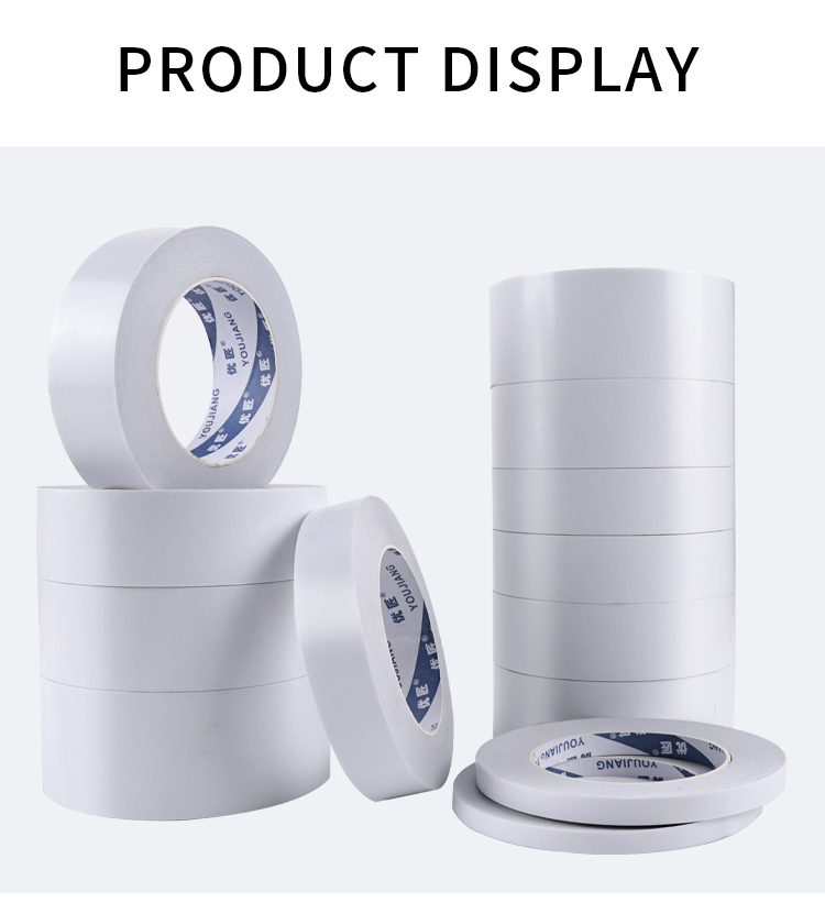 Easy To Tear Double Side Tissue Tape High Viscosity Transparent Strong Adhesive Tape