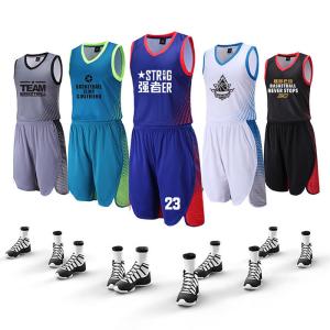 China Competition Clothing Jersey Polyester Sportswear Quick Dry Men Basketball Sets wholesale