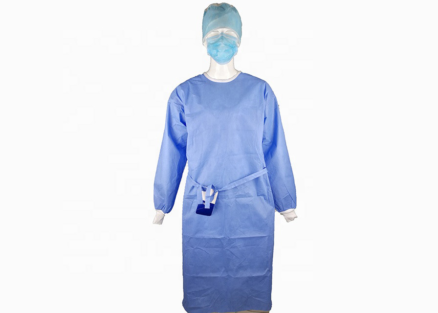 Medical Isolation Disposable Surgical Gown SMS Non Woven 45gsm