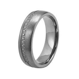China Jewelry Pure Tantalum Ring 6mm Prong Setting 1.0mm Stones Tantalum Wedding Ring wholesale
