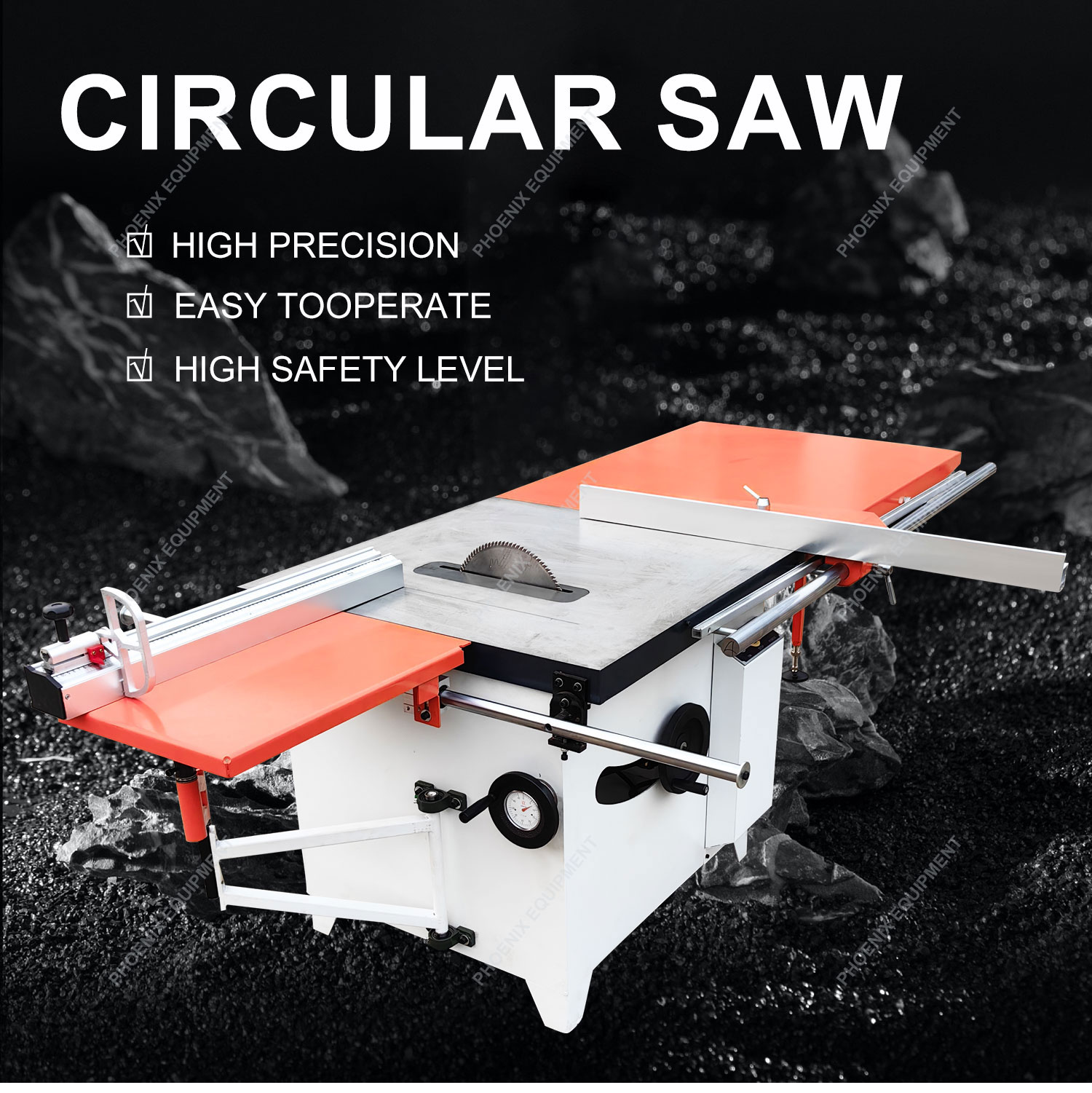 Sliding Table Swing Angle Circular Saw for 45 Degree Inclined Cutting 850*2800*1500mm