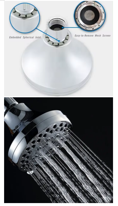 Chrome Finished Multi-Function Shower Head For High Pressure Water Saving In Bathroom