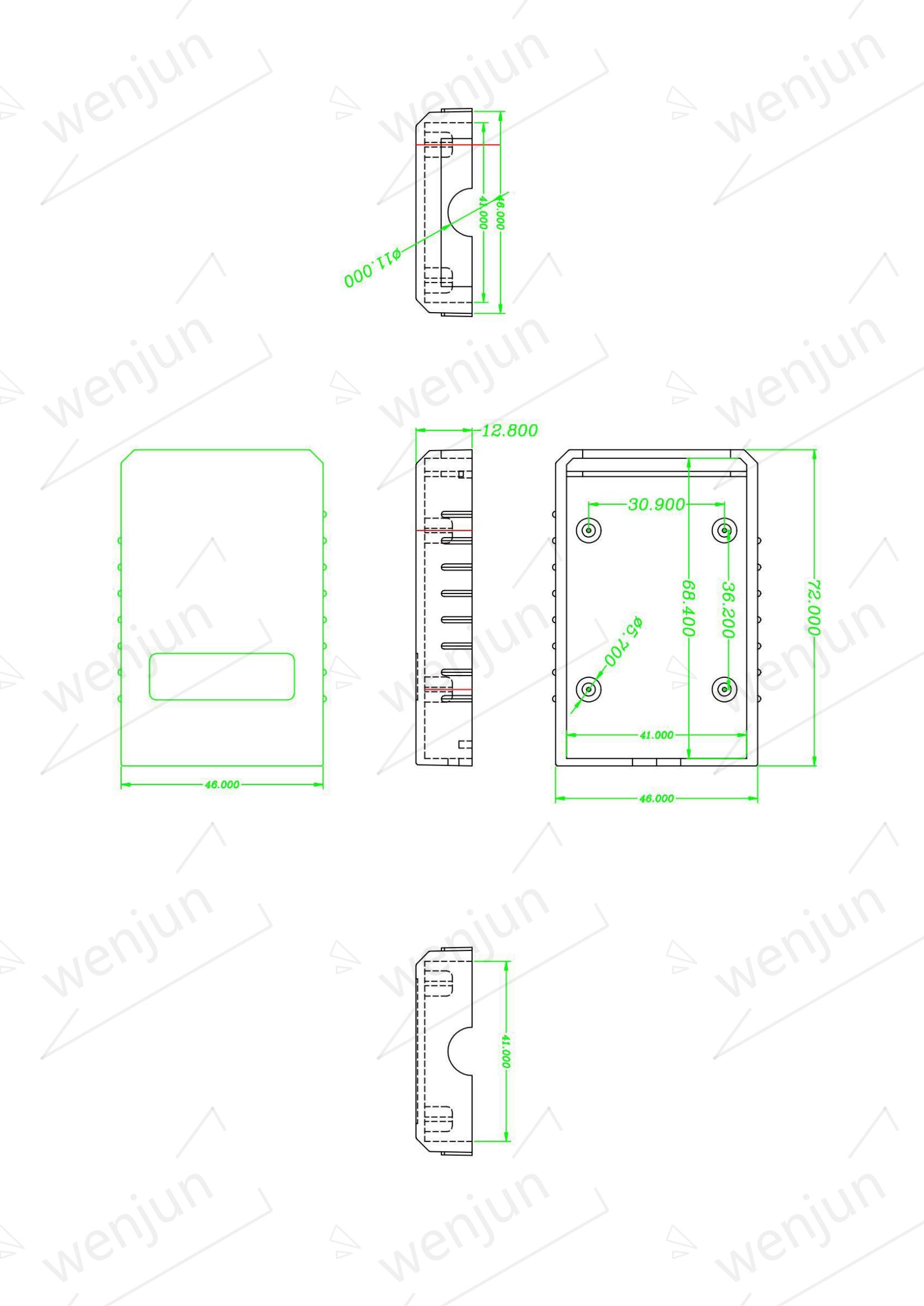 Calculated Device OBD2 Elm327 Housing With Outlet Hole Code Reader Diagnostic Tool OBD Bent Pin Gold Plated Male Adapter