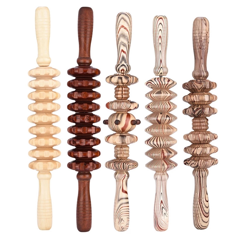39CM 18CM SGS Wooden Massage Roller Stick For Body Acupuncture