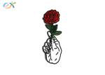 Heat Cut Border Iron On Embroidered Patches Hand Shape For Womens Clothing