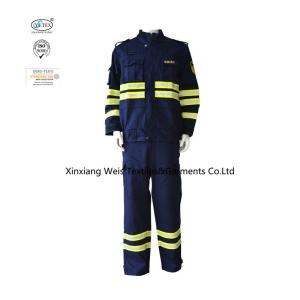 China Forest Fire Fighting Navy Blue 320gsm Fire Retardant Suit wholesale