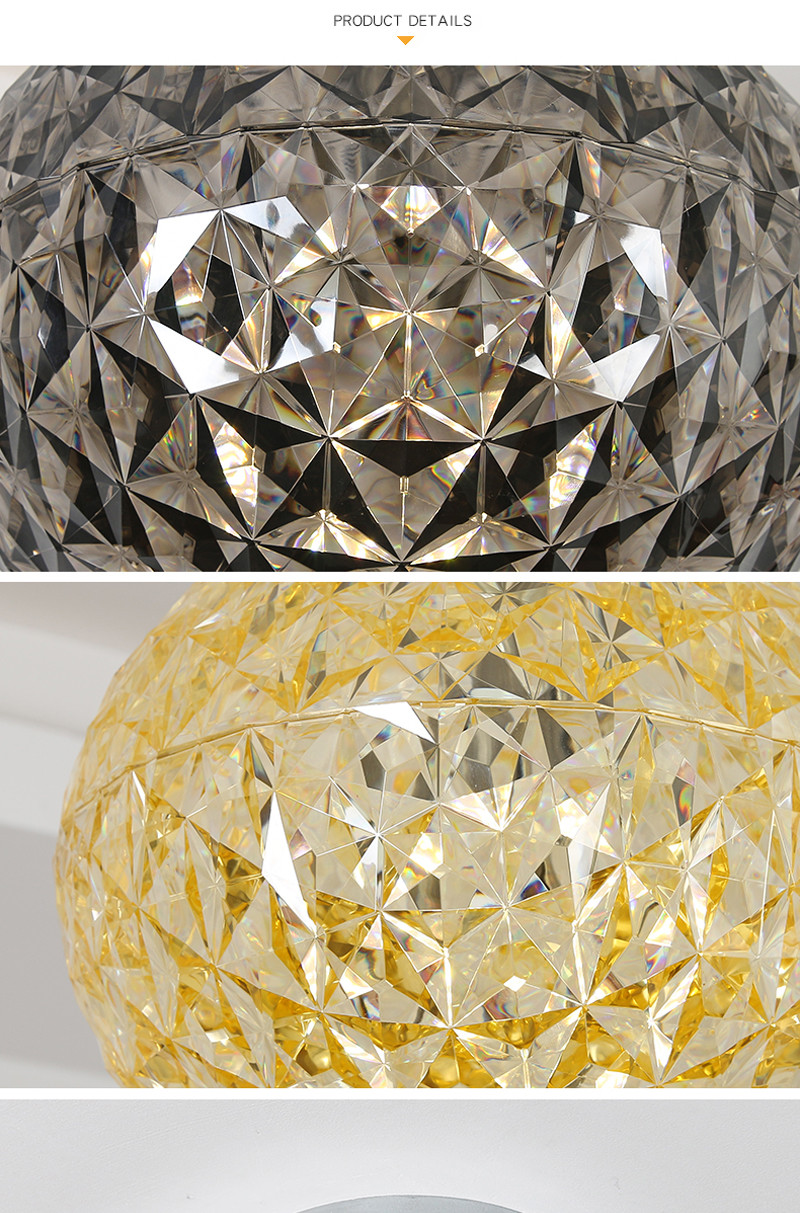 Post Modern Living room Acrylic Oval Ball Chandelier Bedroom Planet Suspension Lamp(WH-MI-385)