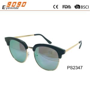 China Sunglasses in fashionable design,made of plastic ,metal temple,suitable for men and women wholesale