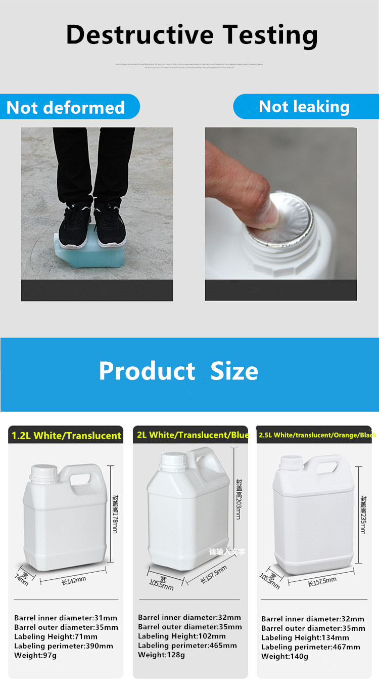 100% Material 1 Gallon HDPE Blue White Black Plastic Barrel Drum for Liquid Lotion Bottle