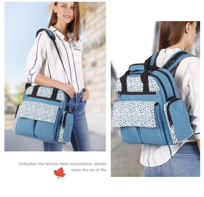 Large Capacity Maternity Mummy Diaper Bag Multi-functional Travel Backpack with Stroller Strap with Changing Station
