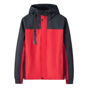 China Custom Red And Black Outdoor Windbreaker Jacket With Lining wholesale
