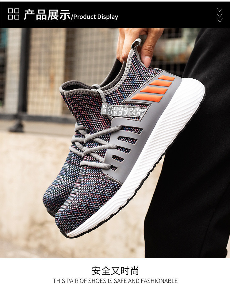 Breathable Flying Knit Work Shoes Comfortable Safety Shoes Kevlar Midsole Steel Toe EVA Sole