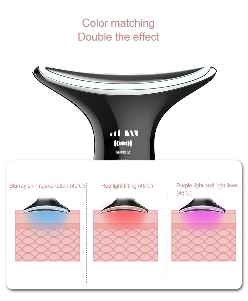 8000 Times/Min LED Photon Heating Neck Wrinkle Remover 3 Colors