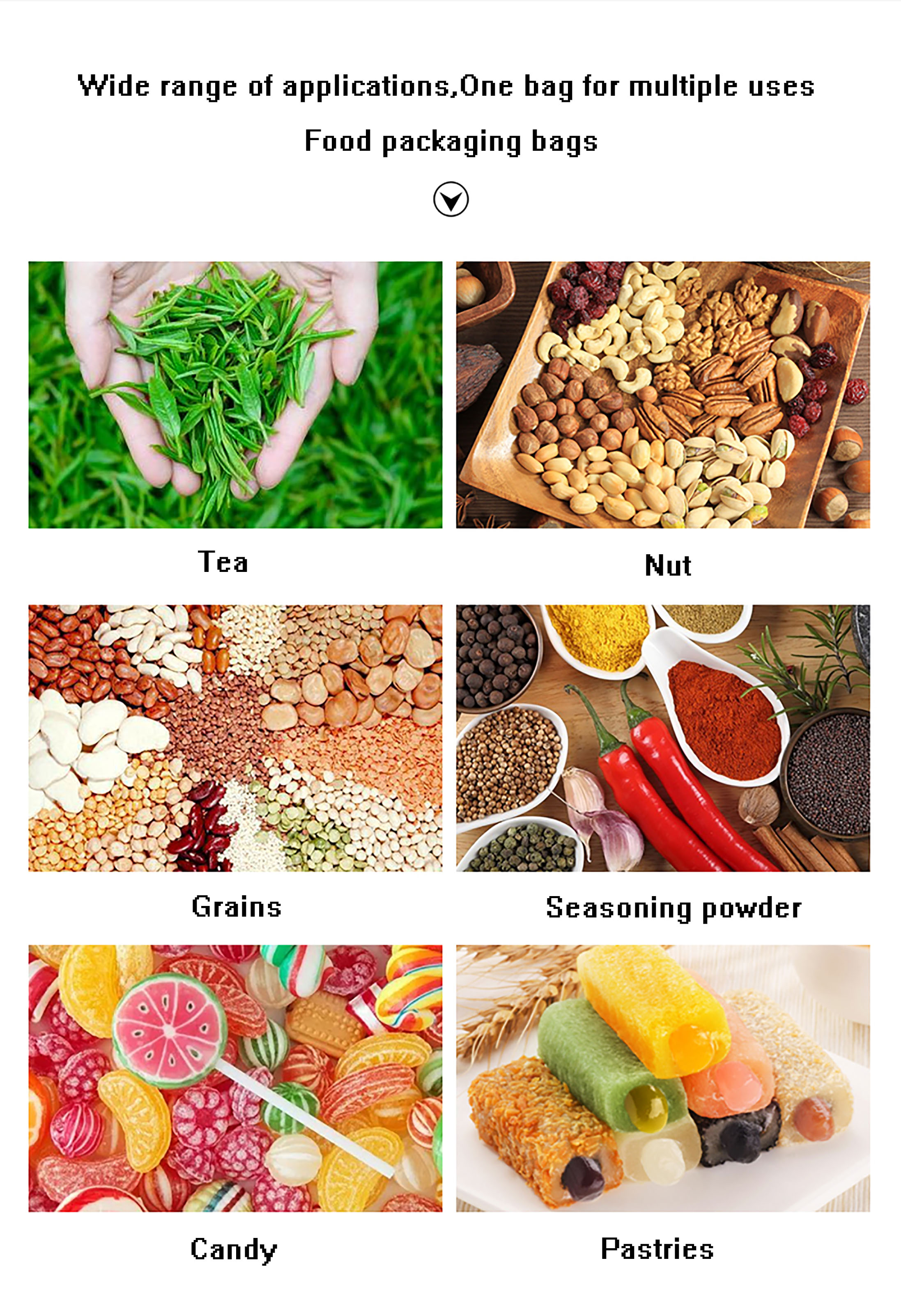 Customized Size Plastic Roll Stock for Nuts Food Candy and Chocolate Bar Packaging
