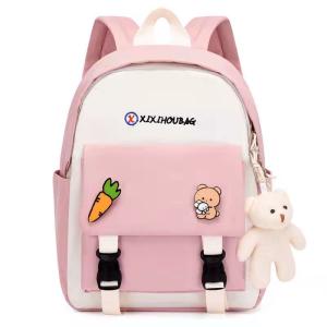 China Double Shoulder Canvas Middle School Student Bag For Girl wholesale
