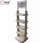 Retail Store Flooring Wooden Custom Product Display Stands For Food Display