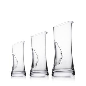 China 220ml 300ml 700ml Glass Water Carafe , Heat Resistant Glass Pitcher With Face Decoration wholesale